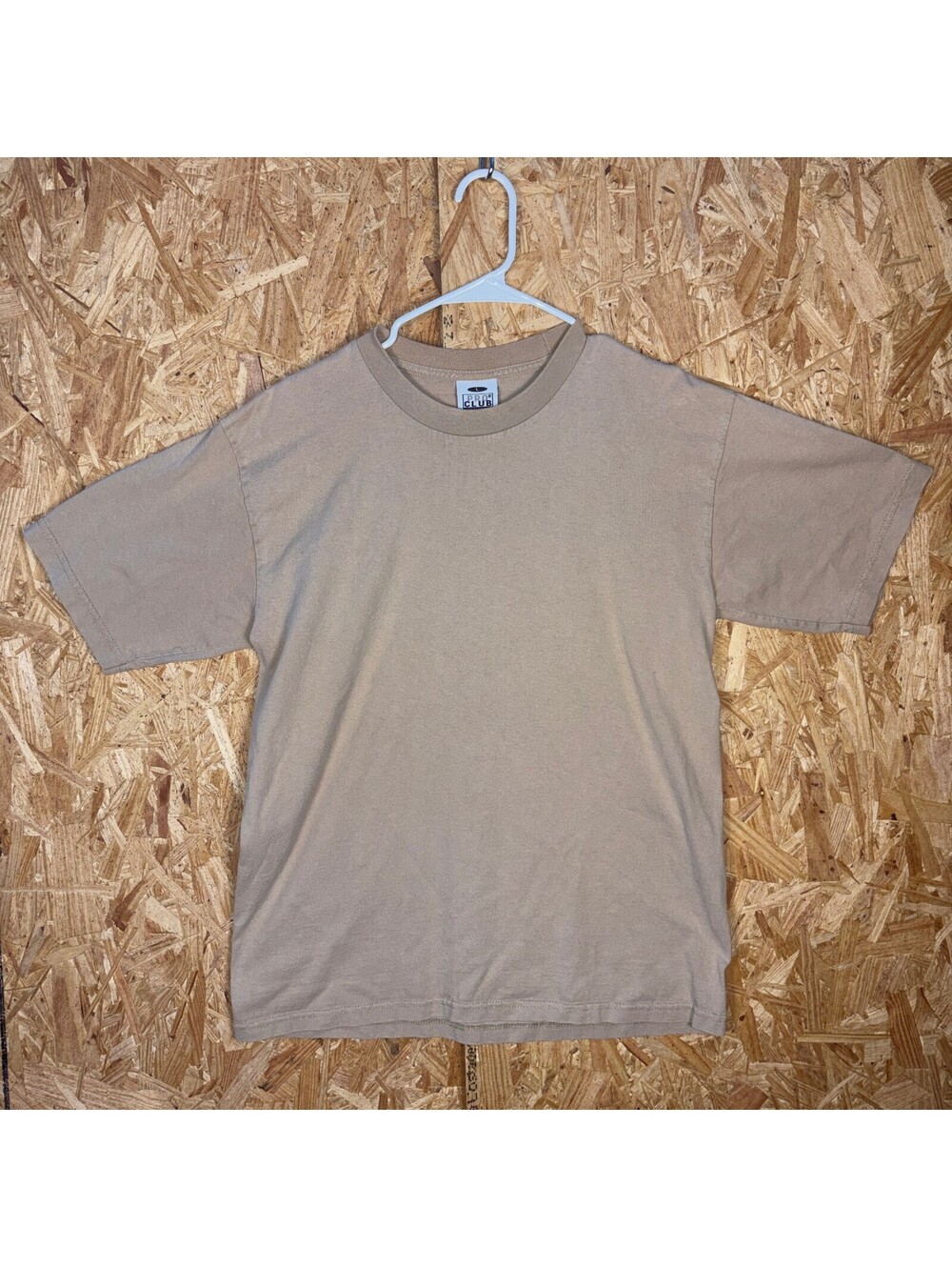 Pro Club Mens L Tan Heavyweight Cotton T Shirt